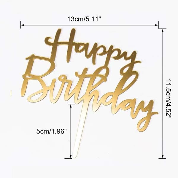 12 Pakk (gull, roségull, sølv, blå*3) Gratulerer med dagen kake