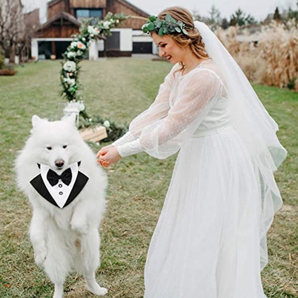 Brittisk stil bröllop Pet Triangel Scarf Pet Dog Scarf Hundhalsband Pet Slobber Handduk