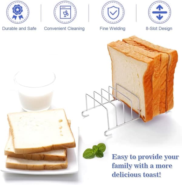 2 Stykker Toast Rack Rustfrit Stål Toast Kølerist 8 Stykker