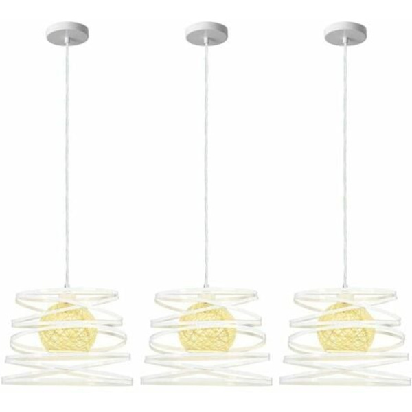 Moderna Hänglampor Set, Vintage Takkronor Metallskärm Spiral Design Taklampa E27 Belysning Dekoration fo