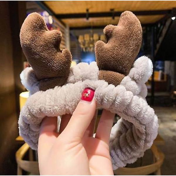 Sööt Plüüsh Päähäntä, Sööt Jänis Kõrvad Elastne Päähäntä Näopesuks, Tüdrukute Juuksed Plush ball grey
