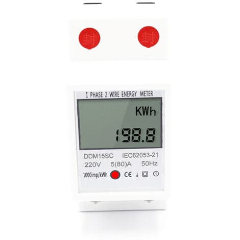 DDM15SC enfaset 2P stor skærm multifunktions skinne meter LCD-display