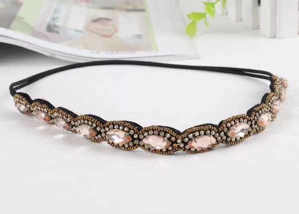 6 Stk. Rhinestone Elastiske Pandebånd Bohemia Elastiske Pandebånd