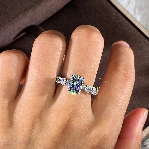 Elegant dame full Rhinestone innlagt finger ring bryllup forlovelse smykker gave US 6