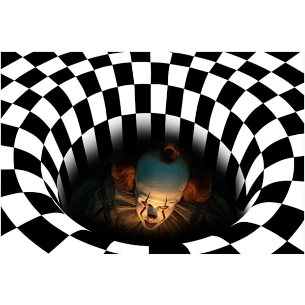 Halloween 3D Illusion Dörrmatta, Vortex Illusion Golvmatta Kvadratisk Matta 3D Visuell Illusion Matta För Vardagsrum, 3D Visuell Vortex Optisk Illusion Halkfri