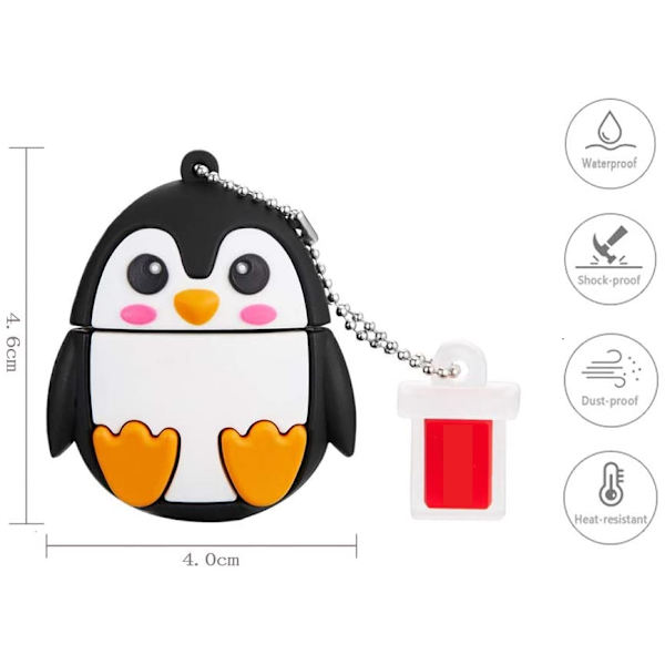 Piirretty muovi-USB-tikku (Pieni pingviini 16 Gt),