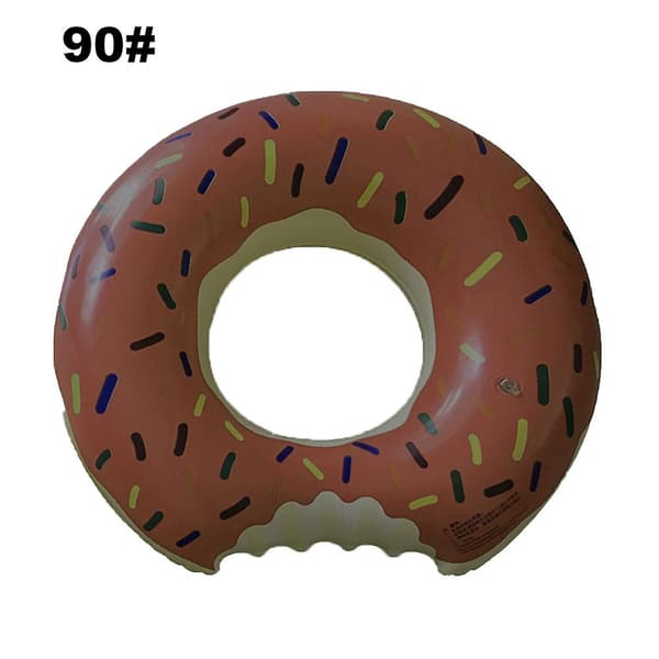 Donut Pool Float Oppblåsbare Donut Pool Ring Donut Svømmering For Strand Basseng Brown 90