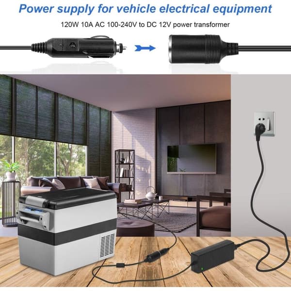 10A 120W AC til DC strømadapter, 220V til 12V transformer, elektronisk konverter, 100-240V cigarettænderstik, nettransformator