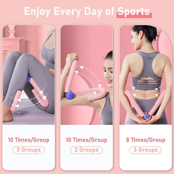 Lårtränare Armmuskel Bröst Midjetränare Gym Hemma Fitness Träningsutrustning Clip Vacker Beninstrument, Yogaträning Vacker Säte Clip Pink
