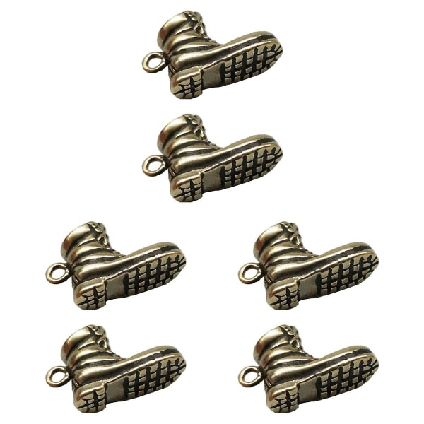 6 st ren koppar handgjord nyckelring hänge mässing högklackade stövlar hänge (brons)