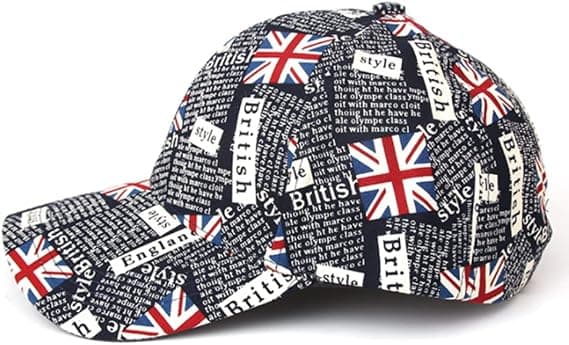 1 stk. baseballcaps med britisk flagg, sammenleggbar solhatt,