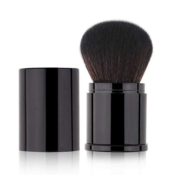 Retrakterbart sminkborste - puderborste, foundationborste, reseborste för rouge, bronzer och puder