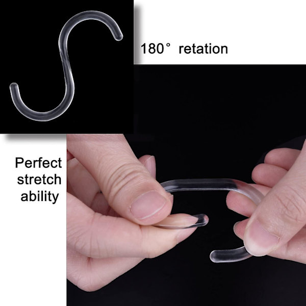 Piao 30-pack Duschdraperiringar Gardin C-ringar Hängare Badrumsdraperi Loop Clip Slide (transparent) Colorless