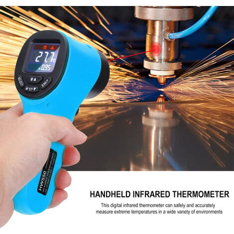 Bærbar berøringsfri digital infrarød termometer pyrometer akvarium LCD laser utendørs termometer industrielt termometer