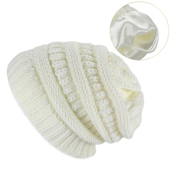 Vinterstrikket Beanie for Menn og Kvinner, Dobbelt Lag, Vinter