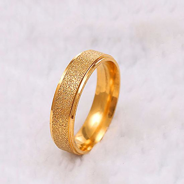 Herr Dam Bröllopsband Ring Rostfritt Stål Matt Ring Smycken Pargåva Gold Size 12