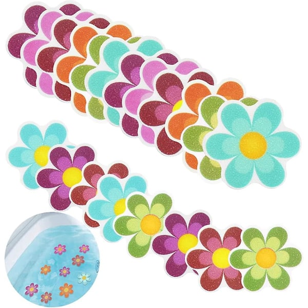 28 st Anti-halk Badkarsdekaler, Badrumsdekaler Blommiga Säkerhetsdekaler (6 Färger/2 Storlekar)