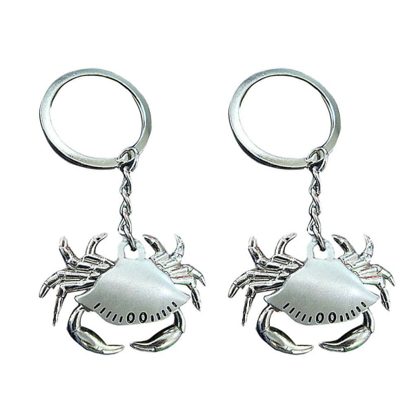 2st Chic Crab Nyckelringar Zinklegering Nyckelringar Snygga Metal Crab Nyckelringar