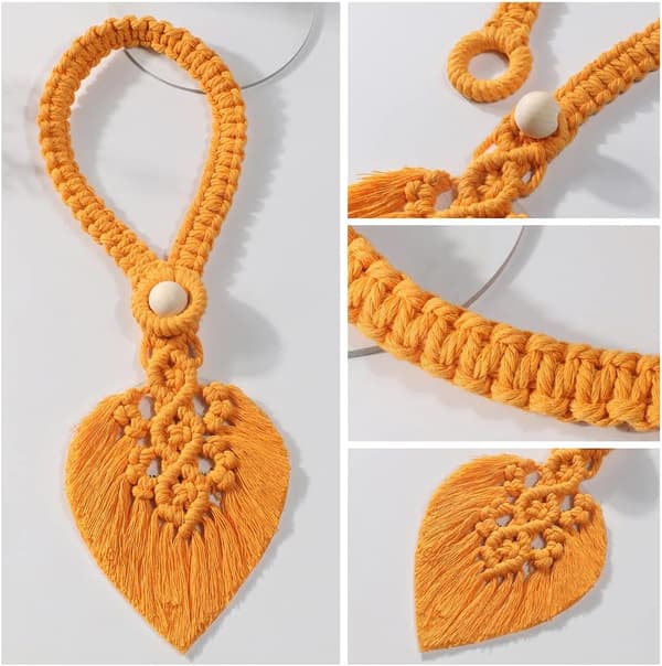 Sett med 2 Boho gardinbånd, Curtai Macrame bomullsark