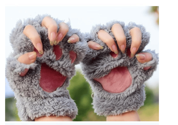 Søde Kattekillinger Poter Fingerløse Kunstig Pels Plushluanter til Piger