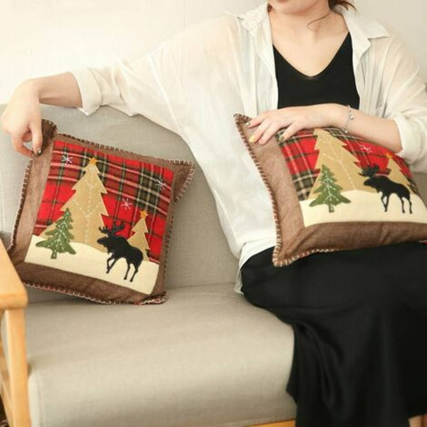Jul Kuddfodral, för Soffa Sovrum Vardagsrum Vinter 36cm*36cm 1st LYCXAMES