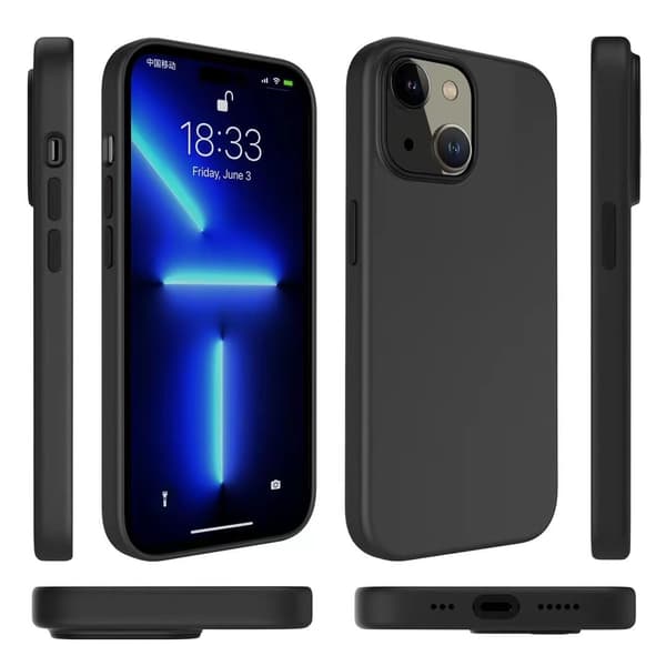 1 svart lämpligt iPhone 14 skyddsfodral, illusionsskydd, öl