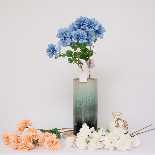 5-pak Carnation Kunstige Blomster Kunstige Blomster White