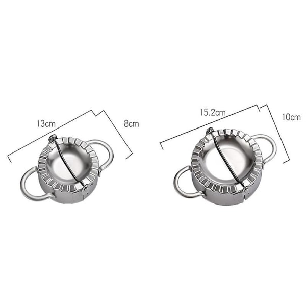 Form 2st Nytt 304 rostfritt stål Ravioli Dumpling Maker Form Enkelt verktyg för degstämplarskärare Bakverkstillverkning Köksprylar (liten 7,6 cm,