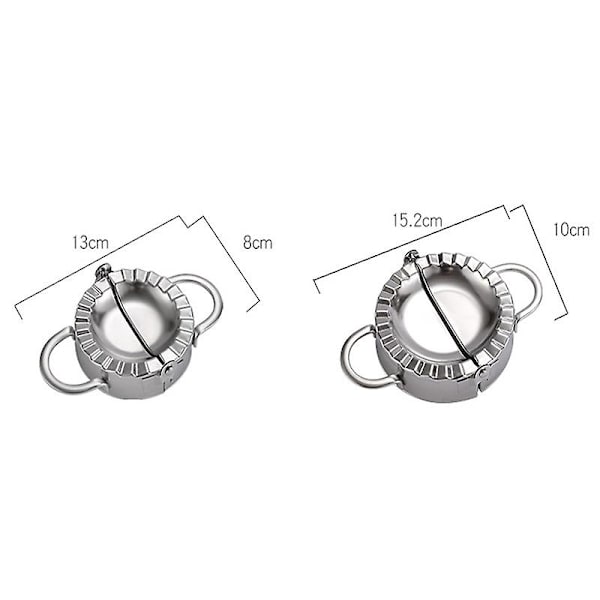 Ravioliform 2 stk. Ny 304 Rustfrit Stål Ravioli Dumpling Maker Form Enkel Værktøj Til Dej Stamper Cutter Kagefremstilling Køkken Gadgets (lille 7,6 cm,
