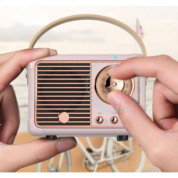 Retro bærbar lyd, nostalgisk mini bluetooth højttaler (den sorte)