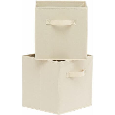 Basics Sæt med 6 sammenklappelige opbevaringskasser (beige)