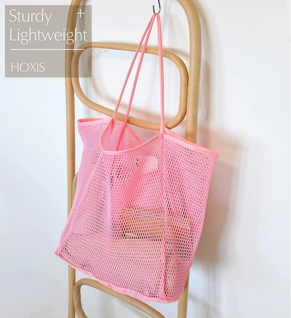 Mesh Beach Tote Damväskor Axel Handväska A916-624 Pink