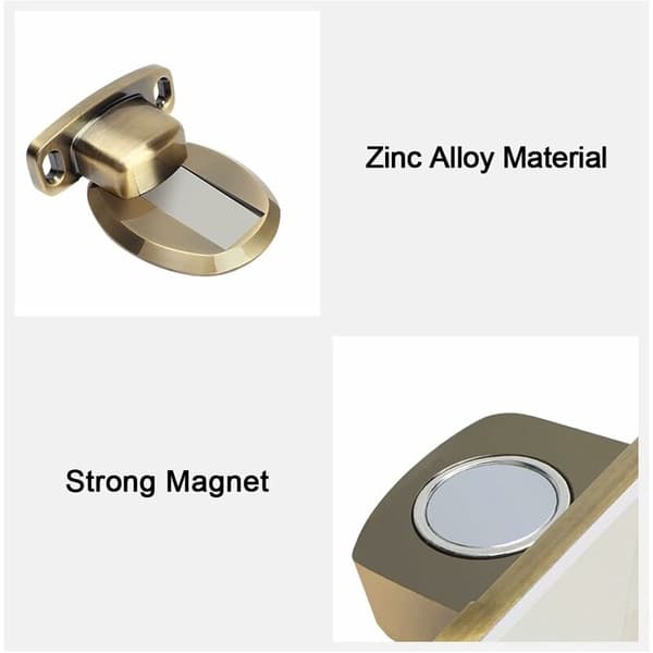 Dørsug 2 stk. Stansefri gulvsug Sinklegering Sterk magnetisk antikollisjonsdørstopper (bronse)