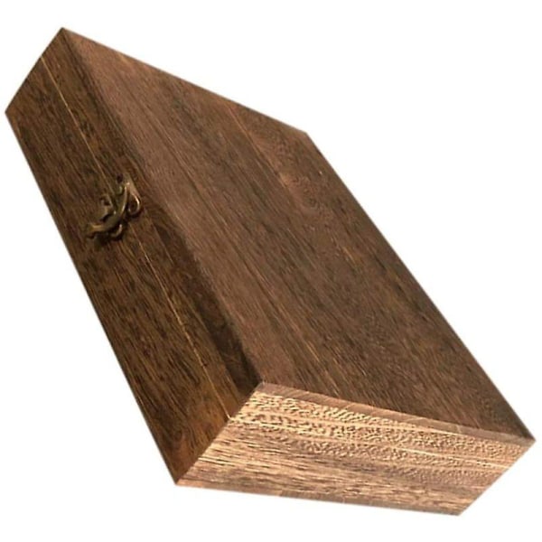 Trälåda med lock Träförvaringslåda Platt Vintage Dekorativ trälåda Hantverkslåda Organizer Smyckeshållare för hemmakontor Brun