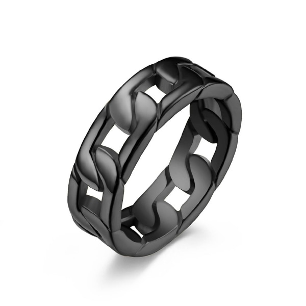 Hip Hop Style Finger Ring Kedja Form Design Inte lätt att bryta Smycken Unisex Twist Ring För Fest Black US 12