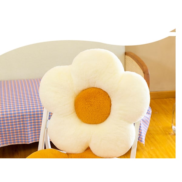 Pude blomst pude kæledyr pude sofa karnap soveværelse gulv stol pude solsikke pude (35cm hvid),