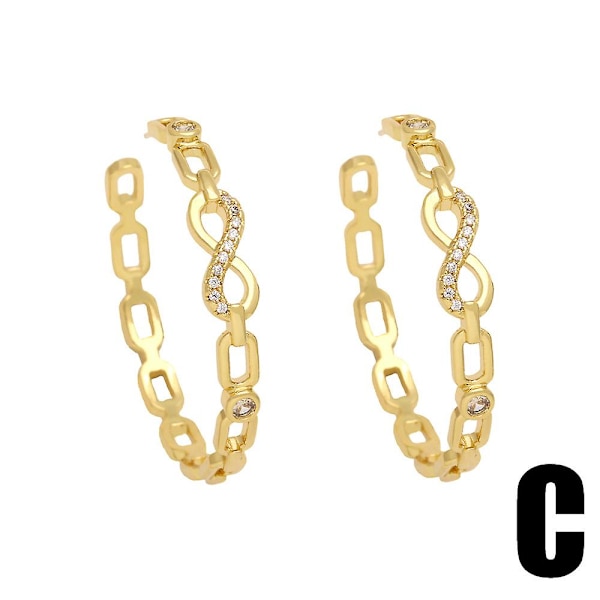 Øreringe Vintage Zircon Hjerte Stud Fashion Smykker Ac10074 C