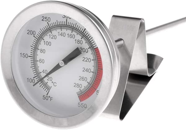 1 stk. 40 cm frityrtermometer i rustfritt stål for olje