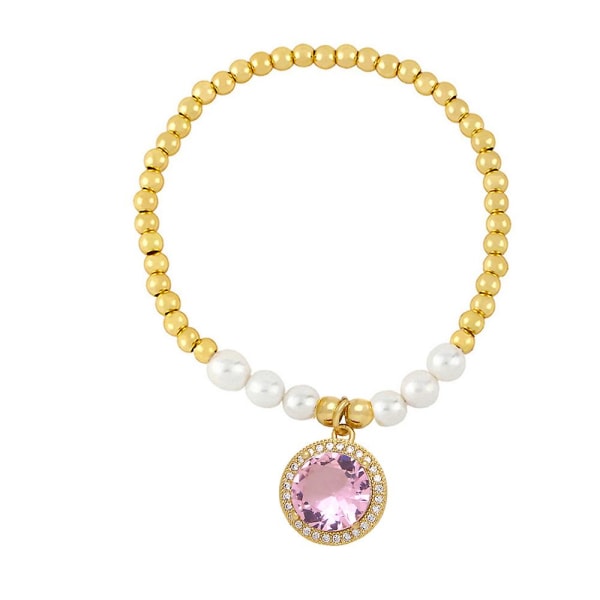 Armband Vintage Zircon Pearl Fashion Smycken Ac8760 Pink