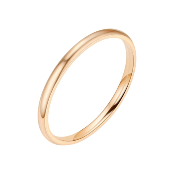 Sormus Elegantti Tasainen Pinta Minimalistinen Yksinkertainen Tyyli Ohut Pinottava Sormus Syntymäpäiväksi Rose Gold US 7