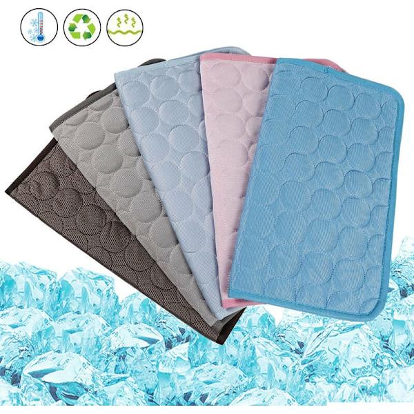 Holdbar Hundekøleunderlag Opgradering 0,4 mm Tykkelse Oxford Klud+PVC Automatisk Kæledyr Køleunderlag(XL 70*100cm)-Pink