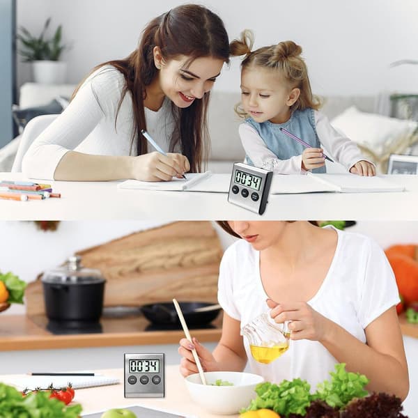 Mini Digital Køkkentimer, Magnetisk Køkkentimer, 100 Minutters Nedtælling og Stopur - Perfekt til Køkkenet