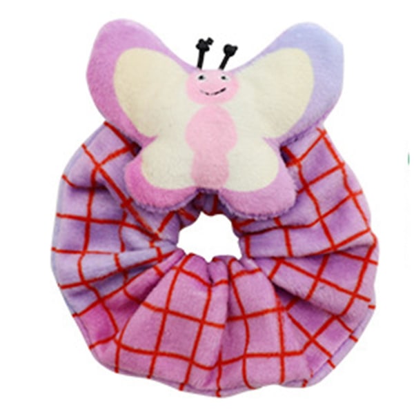 Cartoon Scrunchies med Olika Djurmönster - Lätt att Sköta Hårtillbehör för Flickor 8