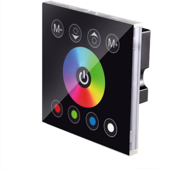 4A LED-controller, 12/24V DC-kontakt, berøringspanel, lysdæmpercontroller til RGBW RGB LED-strips, dæmpbar farveskiftende