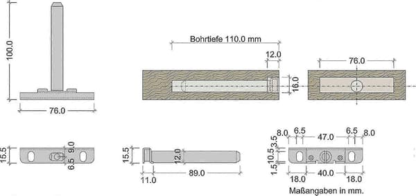 Hyllbärare Dold För Väggmontering-stöd|längd: 100mm|förzinkad Metall |med Platta| 4 Rum
