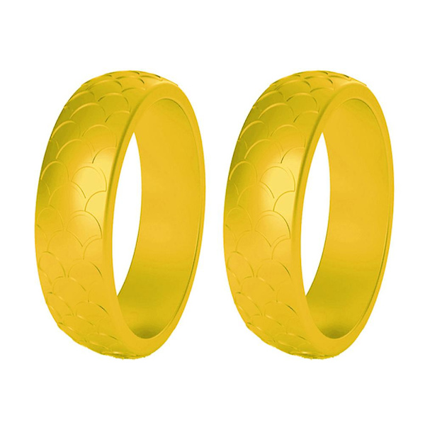 2st Kvinnor Fiskskala Mönster Födelsedag Silikon Ring Bröllopsband Tillbehör Present US 8 6