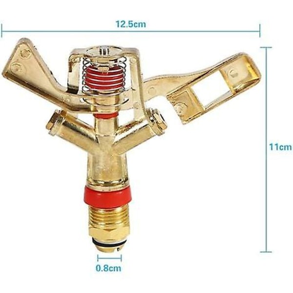 Vandsprinkler, 1/2 tommer kobling messing svingarm vandsprinkler til plæne vanding have vanding