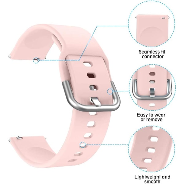 Silikonihihna, joka on yhteensopiva Samsung Galaxy Watch 3 41 mm:n hihnan/Active-hihnan 40 mm:n/Active-hihnan 2/Galaxy Watch 42 mm:n hihnan kanssa, naisten ja miesten pehmeä silikonihihna
