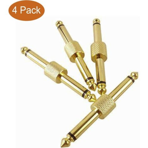 Paket 1/4\" 6.35mm TS Koppar Hane till Jack Rakt Typ Kopplingseffektpedal Kabel