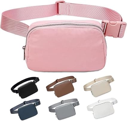 Pink, bæltetaske til kvinder og mænd, unisex justerbar mode